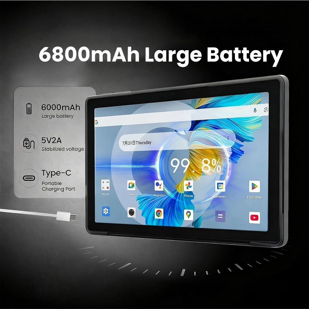 10.1″ Android Tablet – 24GB RAM + 128GB Storage, Octa-Core, Wi-Fi 6, IPS Screen, Long Battery Life