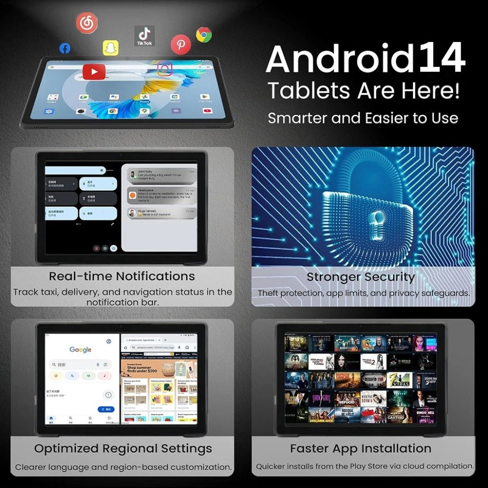 10.1″ Android Tablet – 24GB RAM + 128GB Storage, Octa-Core, Wi-Fi 6, IPS Screen, Long Battery Life